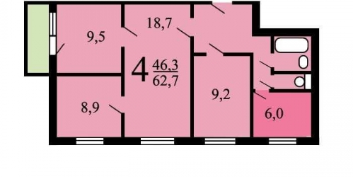 4-комн квартира улица Грекова, 4