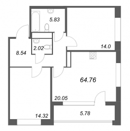 Продажа 2-комн квартиры в новостройке Санкт-Петербург г., Курская ул.,  к. 1