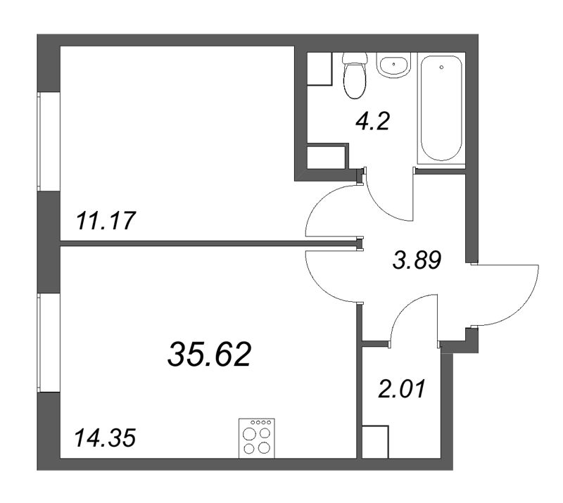 Продажа 1-комн квартиры в новостройке Санкт-Петербург г., Тамбасова ул.,  к. 2.2