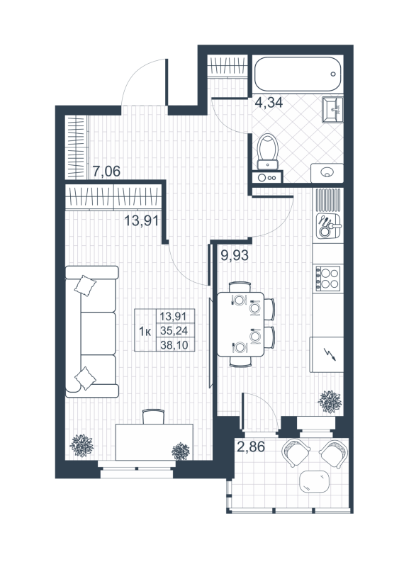 Продажа 1-комн квартиры в новостройке Коммунар г., Привокзальная ул.,  к. 18