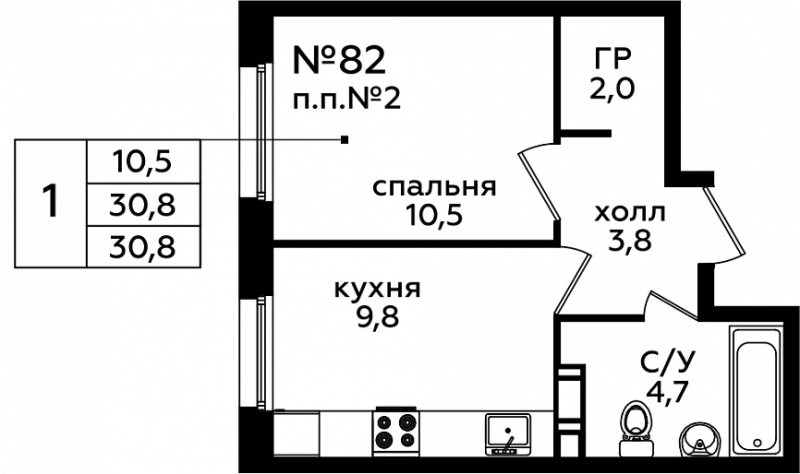 Продажа 1-комн квартиры в новостройке Cтолбово д., Проектируемый проезд № 7032,  к. 17