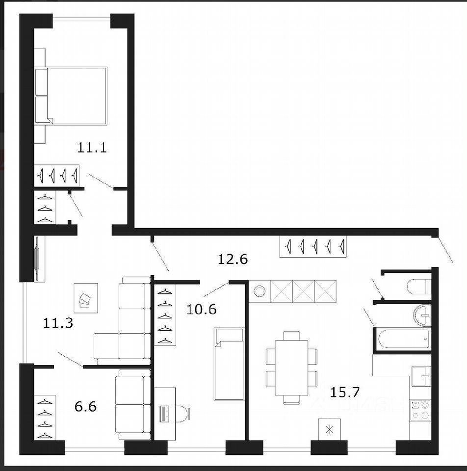 Продажа 4-комн квартиры на вторичном рынке Поэтический бульвар, 5