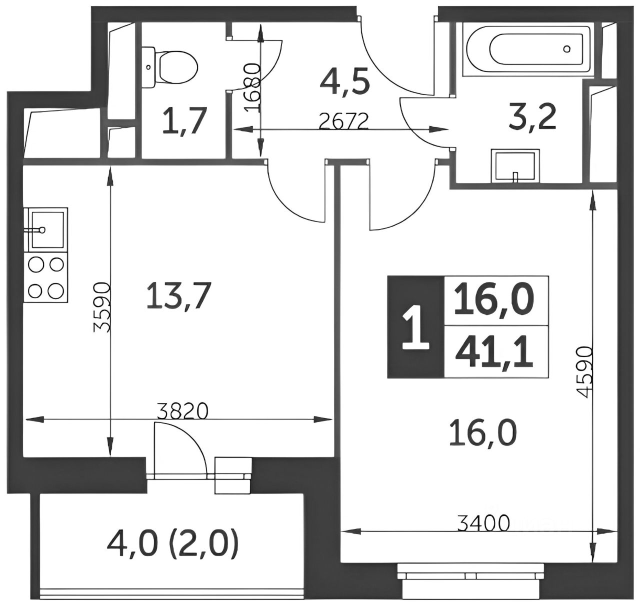 Аренда 1-комн квартиры на вторичном рынке улица Красная Сосна, 3