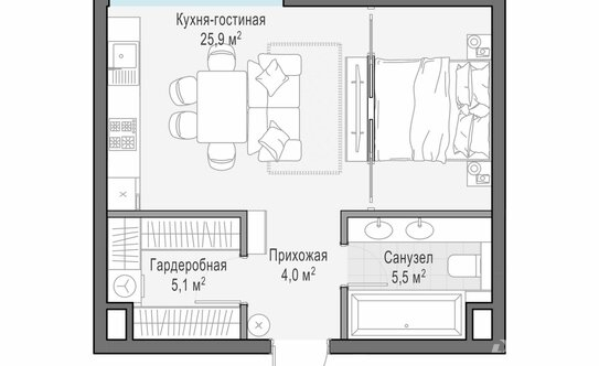 Продажа 1-комн квартиры на вторичном рынке улица Ильинка,  д. 3/8 с6