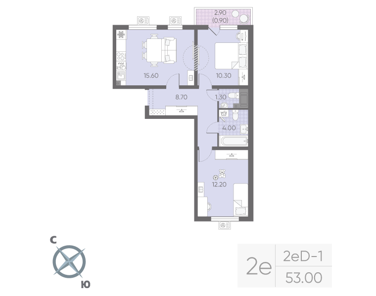 Продажа 2-комн квартиры в новостройке Санкт-Петербург г., Пискаревский пр-кт,  к. 19