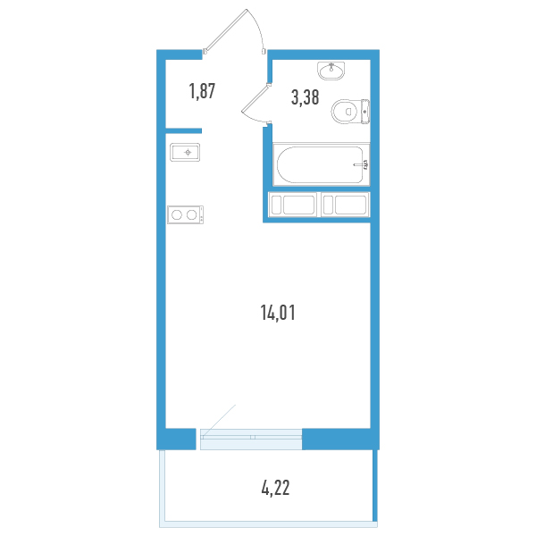 Продажа студии Шушары п., Окуловская ул.,  к. 1
