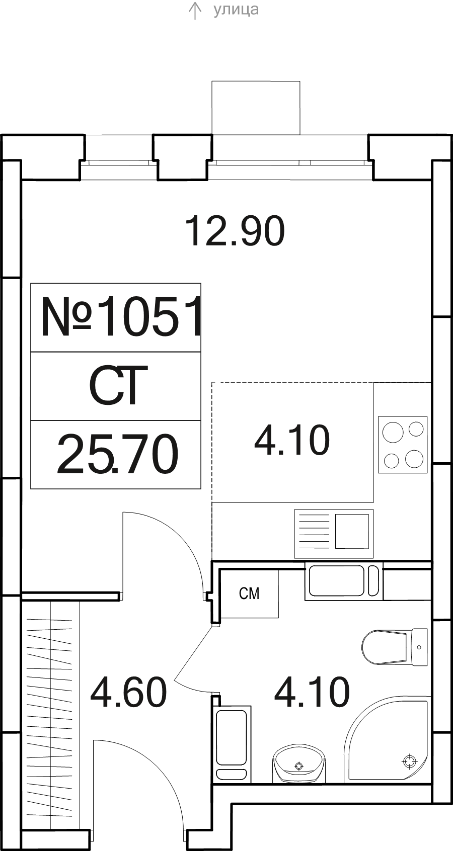 Продажа студии Люберцы г., Проектируемый проезд № 4037,  к. 22