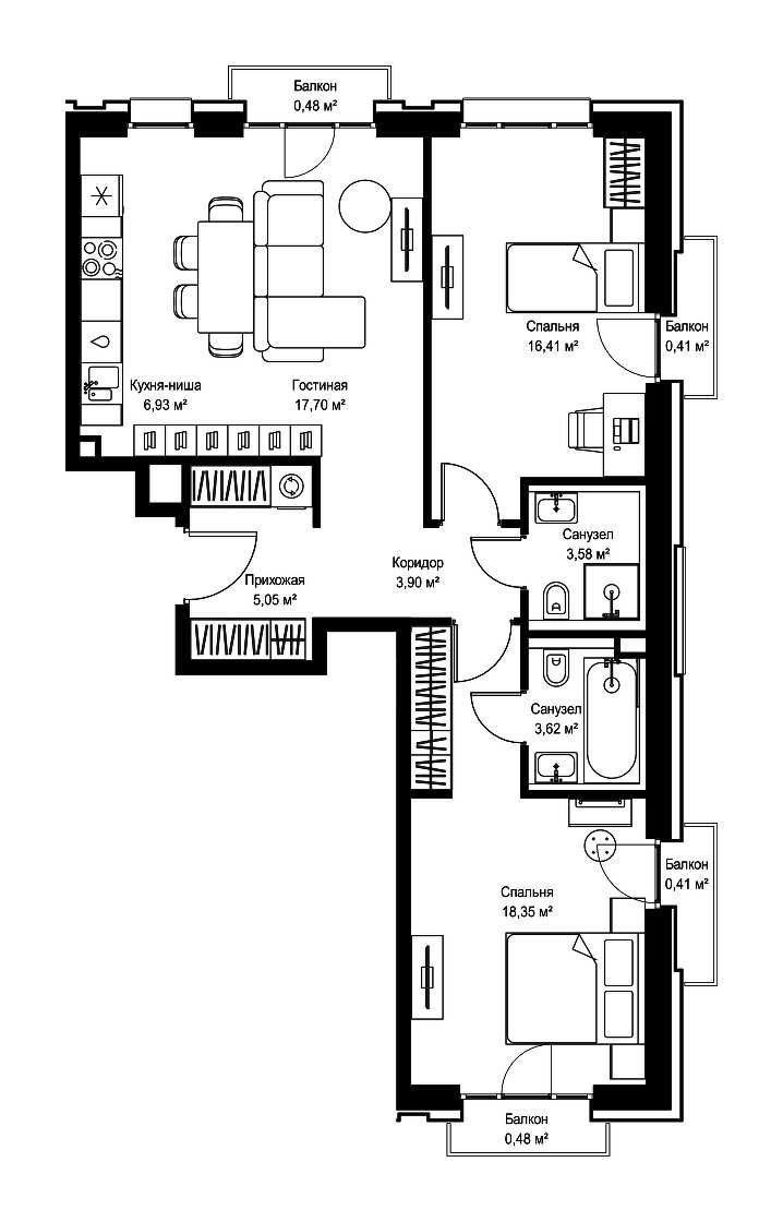 Продажа 2-комн квартиры в новостройке Дмитровское шоссе, вл. 87