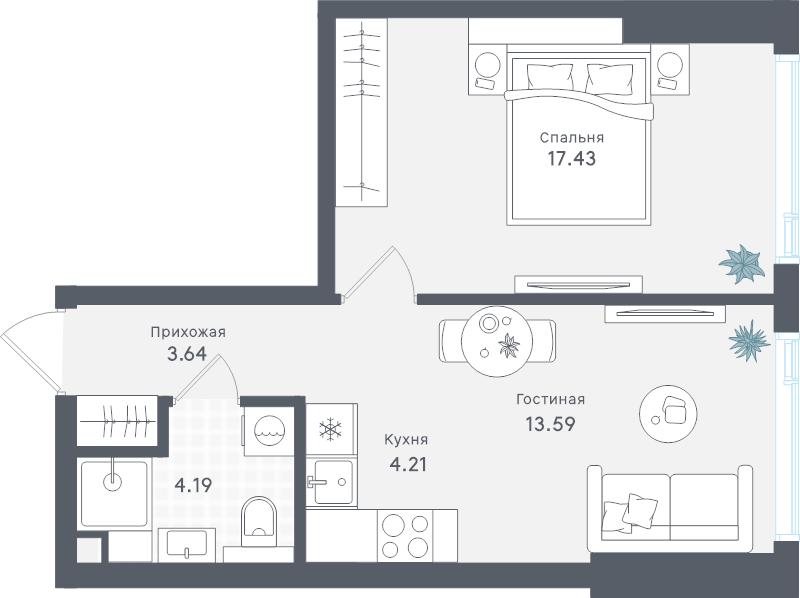 Продажа 1-комн квартиры в новостройке Москва г., Сокольнический Вал ул.,  к. 1