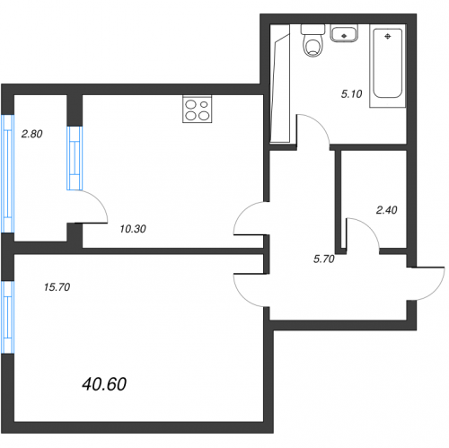 1-комн квартира Санкт-Петербург г., Глухарская ул.,  к. 4