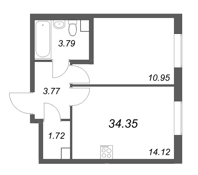 Продажа 1-комн квартиры в новостройке Санкт-Петербург г., Тамбасова ул.,  к. 2.2