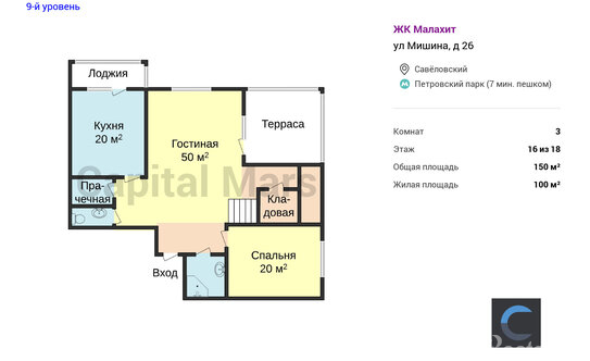 Аренда 3-комн квартиры на вторичном рынке Мишина улица,  д. 26