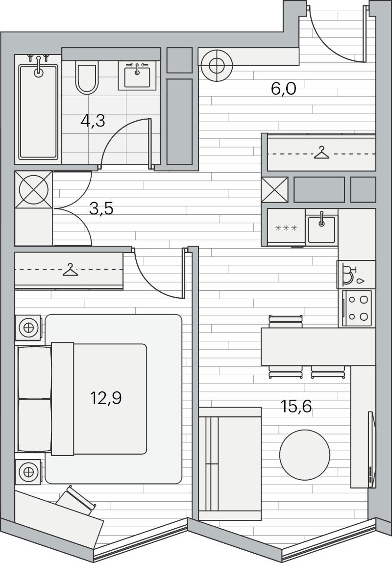 Продажа 1-комн квартиры в новостройке Москва г., Береговой проезд,  к. 1