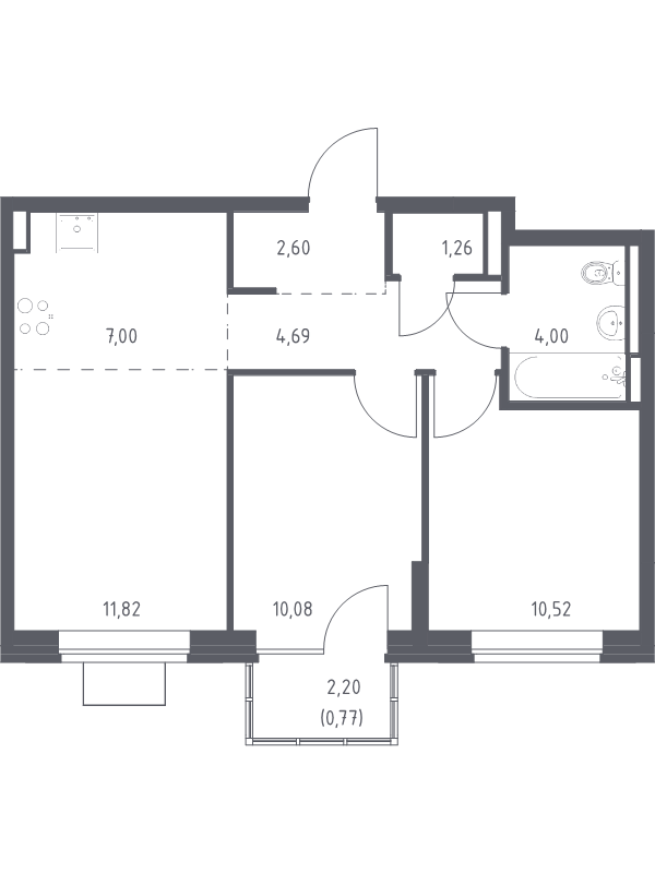 Продажа 2-комн квартиры в новостройке Богданиха д., Красная Слобода ул.,  к. 10.2