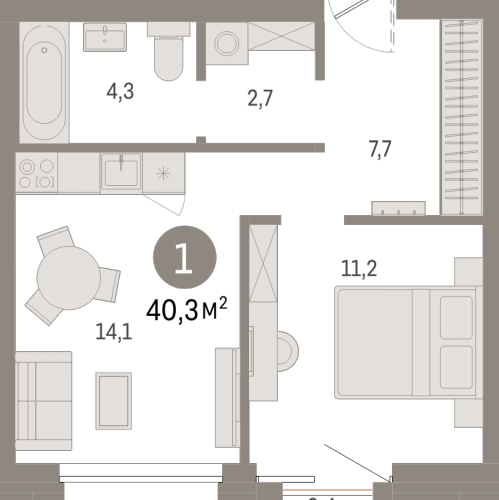 1-комн квартира Санкт-Петербург г., Головнина б-р,  к. 2-1