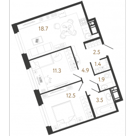 Продажа 2-комн квартиры в новостройке проспект Большой Смоленский, д. 6, литера А