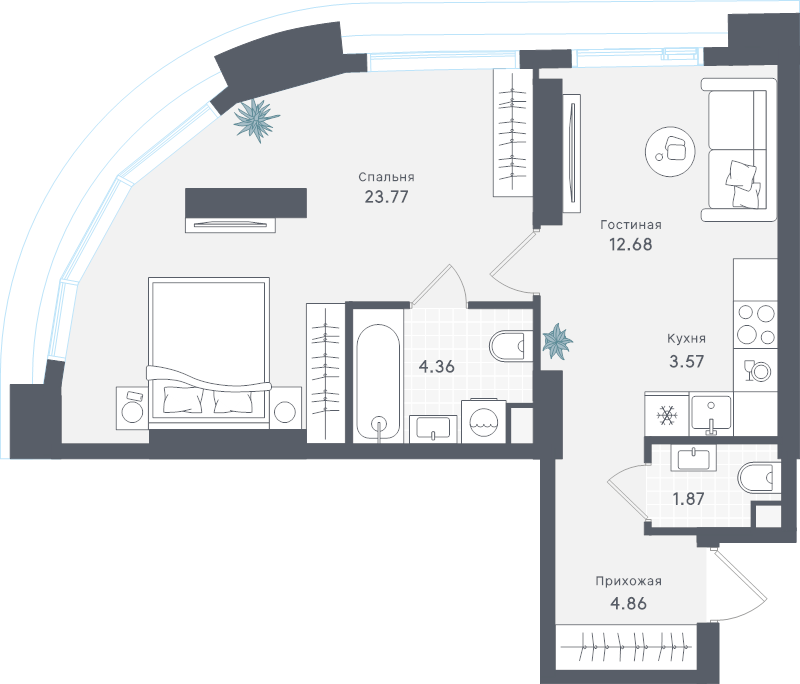Продажа 1-комн квартиры в новостройке Москва г., Сокольнический Вал ул.,  к. 2