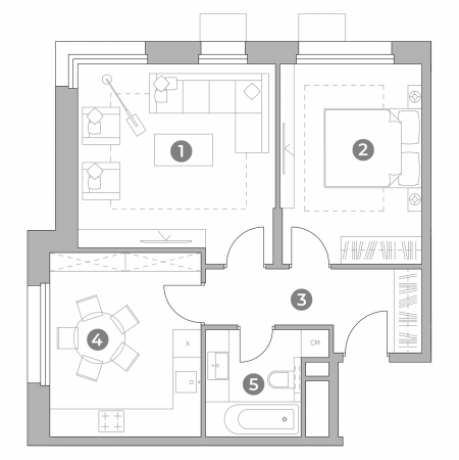 Планировка ЖК UNO Старокоптевский,  м2