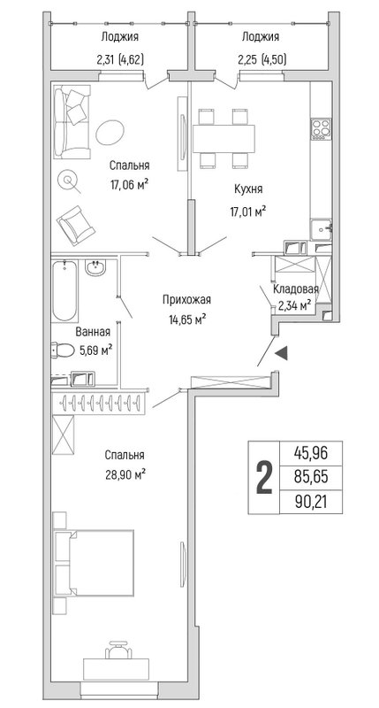 Продажа 2-комн квартиры в новостройке Ильинское-Усово п., Новорижское ш.,  к. 2