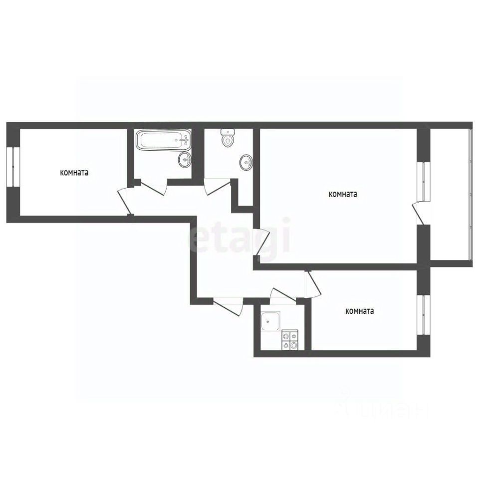 Продажа 2-комн квартиры на вторичном рынке Королев, улица Калининградская, 17к1