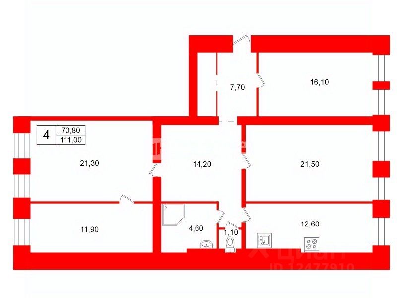Продажа 4-комн квартиры на вторичном рынке Лиговский проспект, 147