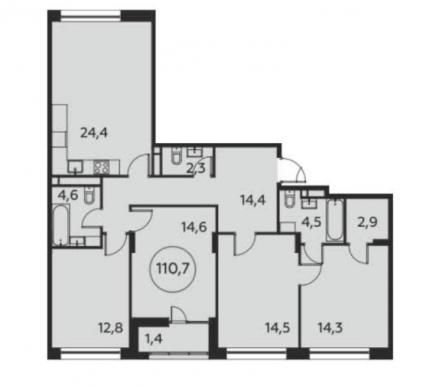 Планировка ЖК Скандинавия, 56.2 м2