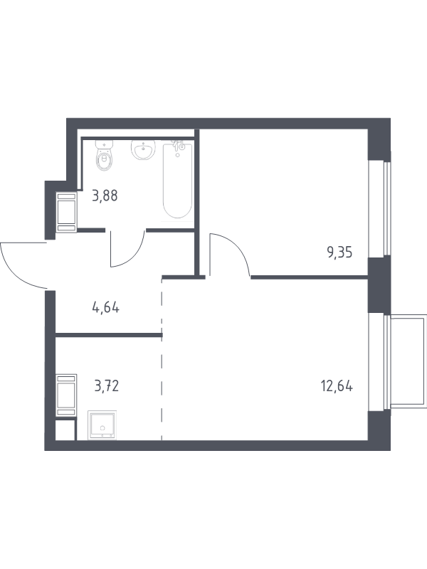 Продажа 1-комн квартиры в новостройке Мирный п., Свободы ул.,  к. 6.1