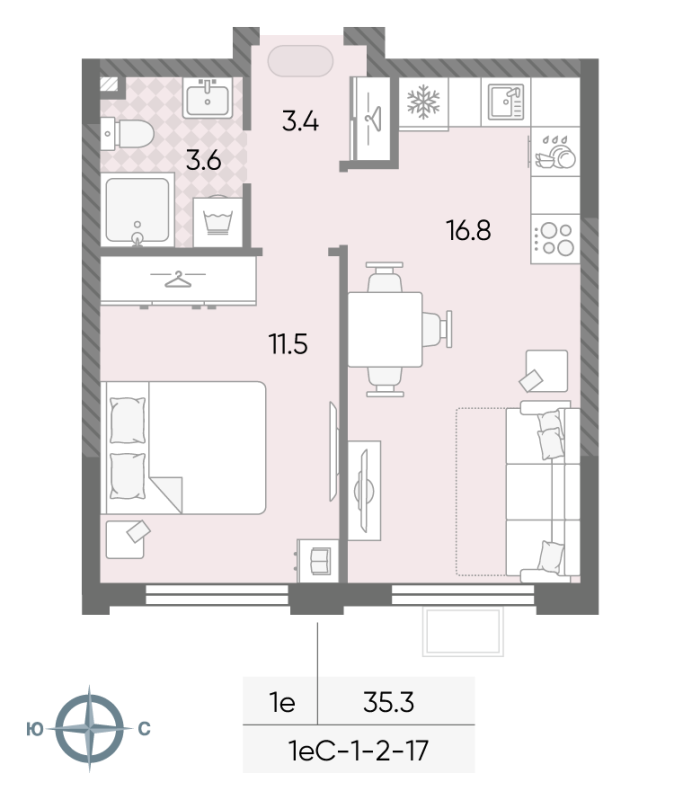 Продажа 1-комн квартиры в новостройке Производственная ул,  к. 2.5