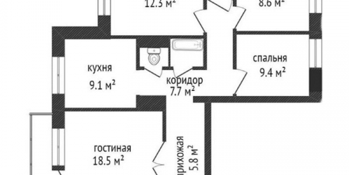 4-комн квартира Осташковская улица,  д. 30