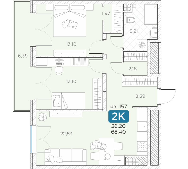 Продажа 2-комн квартиры в новостройке Санкт-Петербург г., Новгородская ул.,  к. 14А