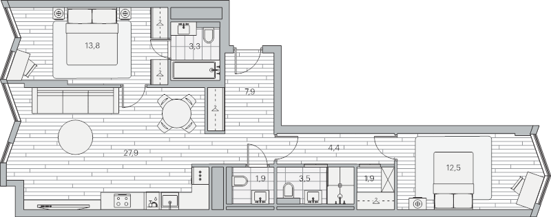 Продажа 2-комн квартиры в новостройке Москва г., Береговой проезд,  к. 1