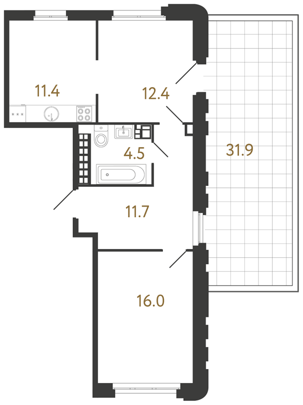 Продажа 2-комн квартиры в новостройке Санкт-Петербург г., Средняя Колтовская ул.,  к. 2