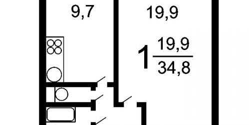 1-комн квартира Партизанская улица,  д. 37