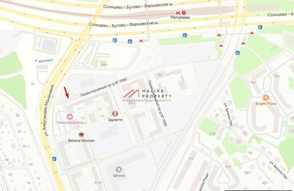 Продажа торгового помещения улица Александры Монаховой,  д. 87 к2