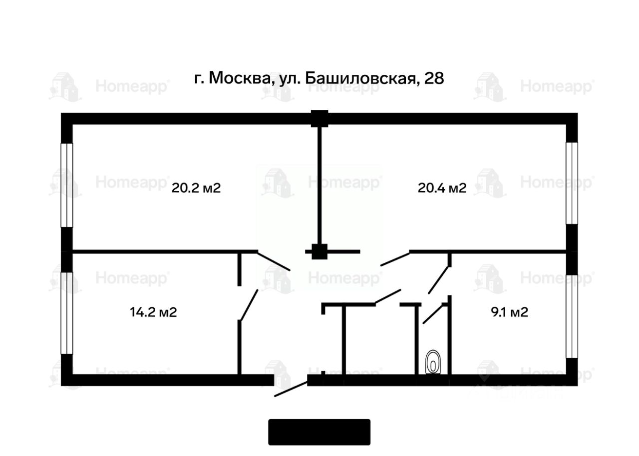 Продажа 3-комн квартиры на вторичном рынке Башиловская улица, 28