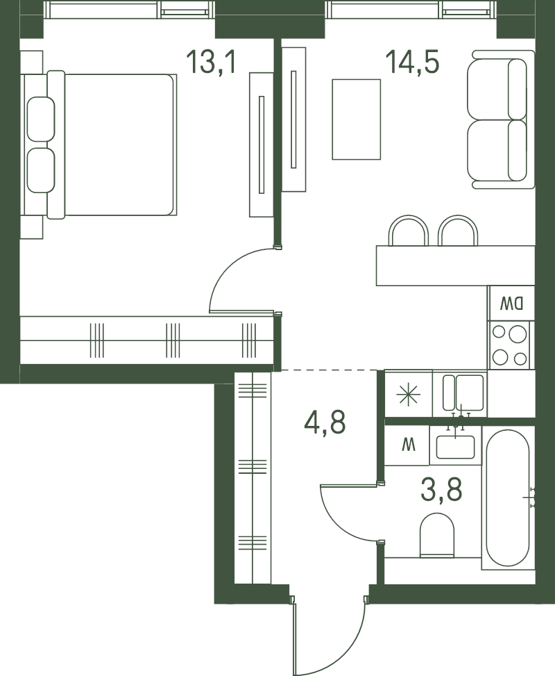 Продажа 1-комн квартиры в новостройке Москва г., Волоколамское ш.,  к. 2.3