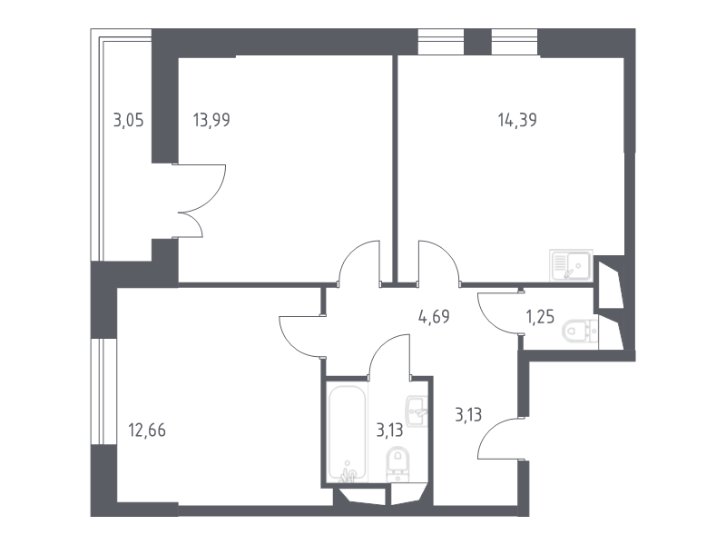 Продажа 2-комн квартиры в новостройке Раздоры д., Мякининское ш.,  к. 17