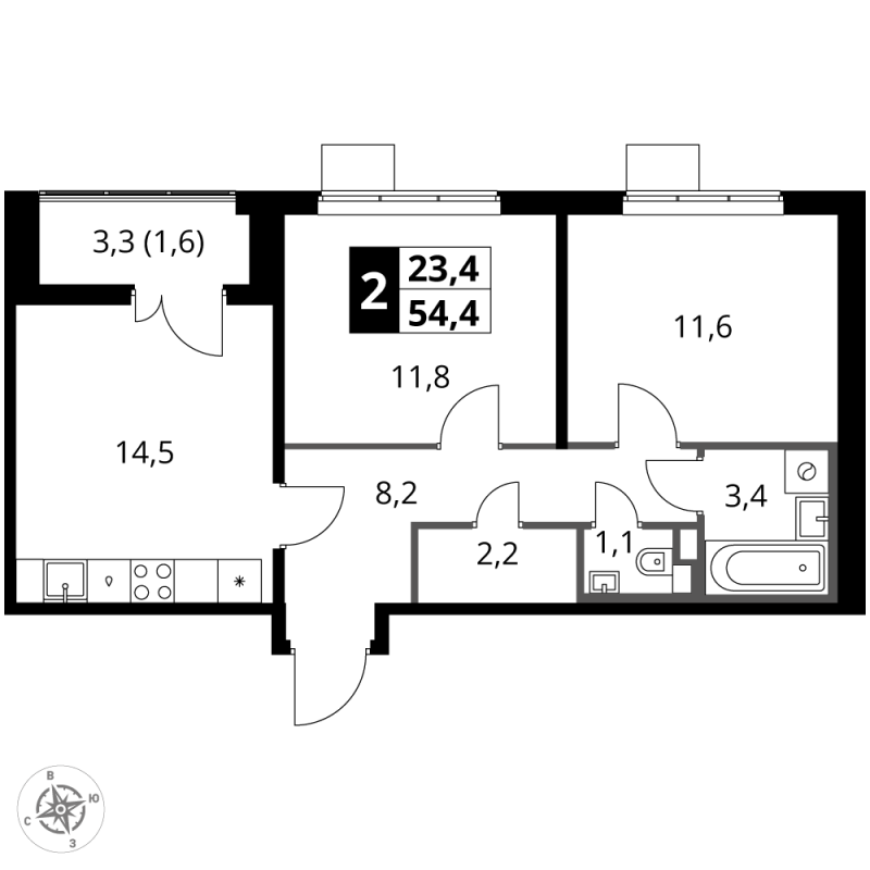 Продажа 2-комн квартиры в новостройке Химки г., Олимпийская ул.,  к. 1.4