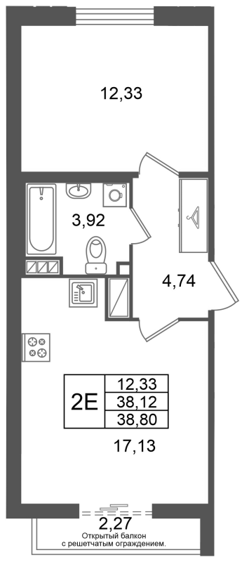 Продажа 1-комн квартиры в новостройке Рижский пр-кт,  к. 2