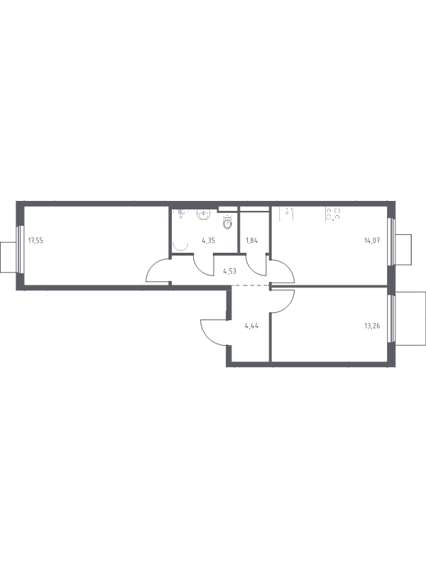 Продажа 2-комн квартиры в новостройке Коробово д., 10 км до МКАД,  к. 8.2