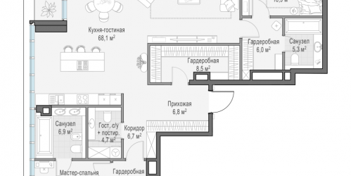 3-комн квартира Москва г., Фрунзенская наб.,  к. C3