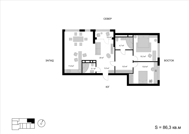 Продажа 2-комн квартиры в новостройке Мытищи г., Пионерская ул.,  к. 1.1