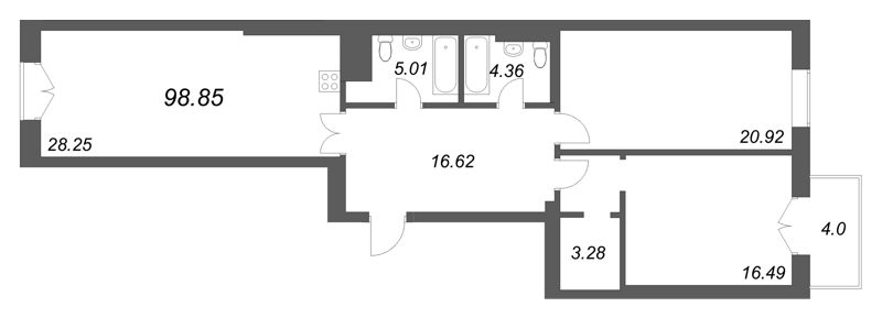 Продажа 2-комн квартиры в новостройке Санкт-Петербург г., Фонтанки реки наб.,  к. 1