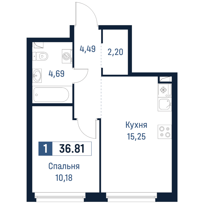 Продажа 1-комн квартиры в новостройке Мурино п., Романовская ул.,  к. 2