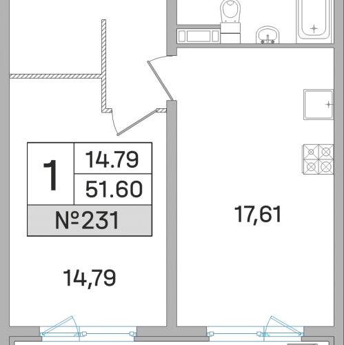 1-комн квартира Королёв г., Калинина ул.,  к. 1