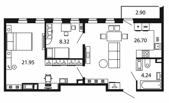 Продажа 2-комн квартиры на вторичном рынке Арцеуловская Аллея,  д. 7,  к. 1 стр 1