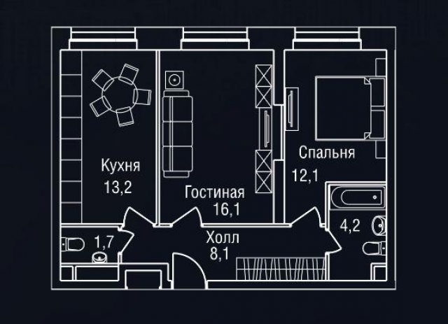 Планировка ЖК Freedom, 28.2 м2