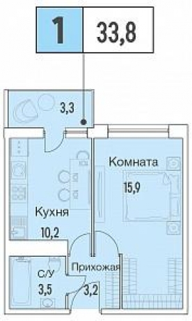 Планировка ЖК Аквилон Park, 15.9 м2