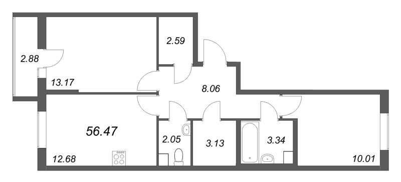 Продажа 2-комн квартиры в новостройке Санкт-Петербург г., Тамбасова ул.,  к. 2.2