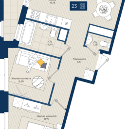 Продажа 2-комн квартиры в новостройке Новоселье п., Центральная ул.,  к. 1.Б
